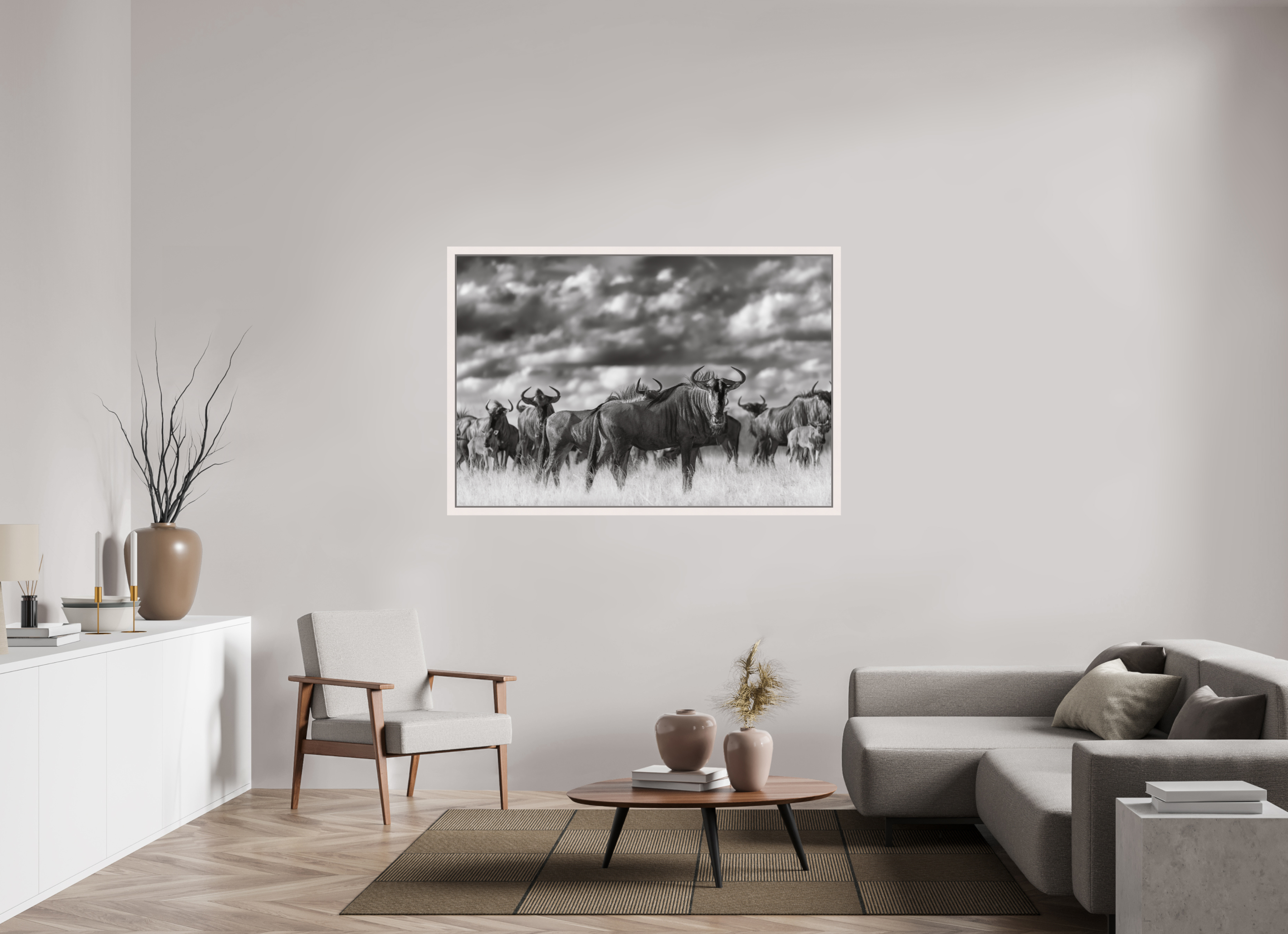 60 x 40″, Exhibition Maple White Floater Frame MYSELF IN THE MANY