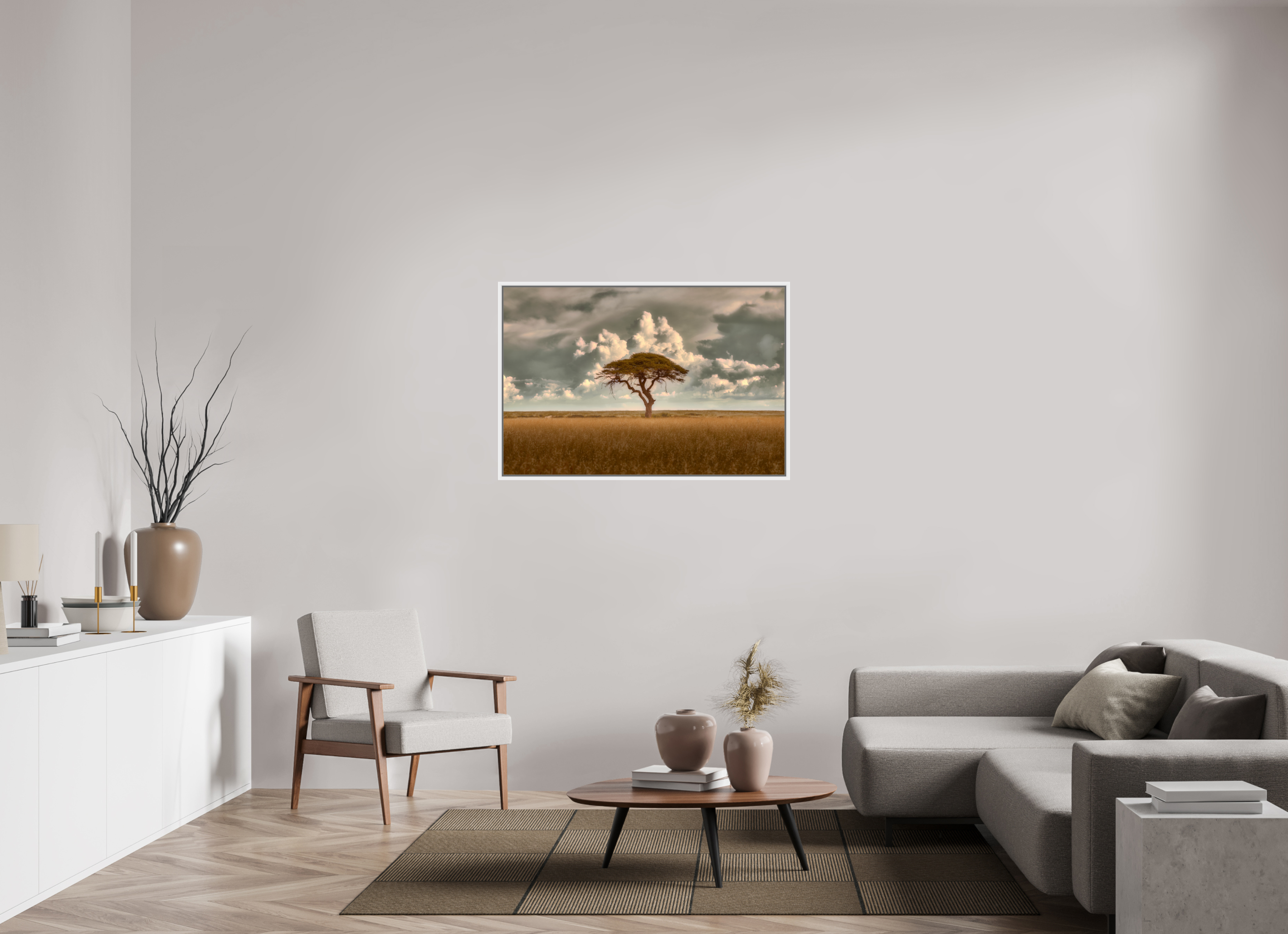 45 x 30″, L+XL White Floater Frame Structured Chaos