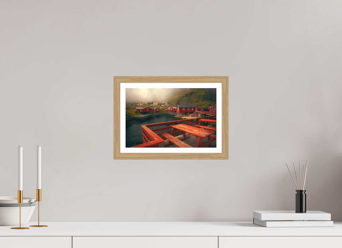 12 x 8″, S+M Oak Frame + Border TABLE FOR TWO