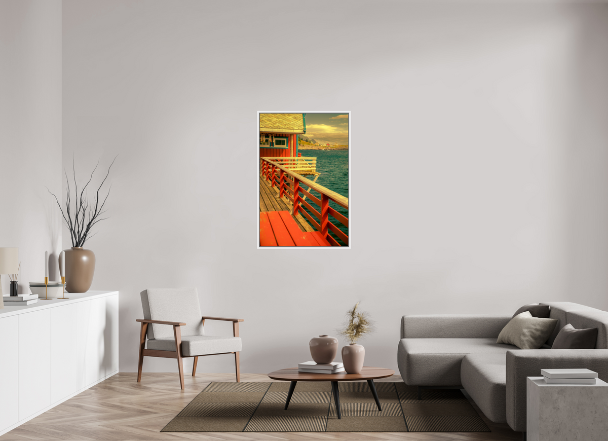 30 x 45″, L+XL White Floater Frame GONE FISHING