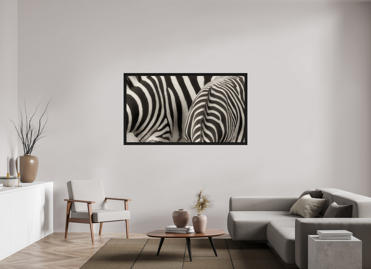 64 x 36″, Exhibition Black Floater Frame NOT THE SAME