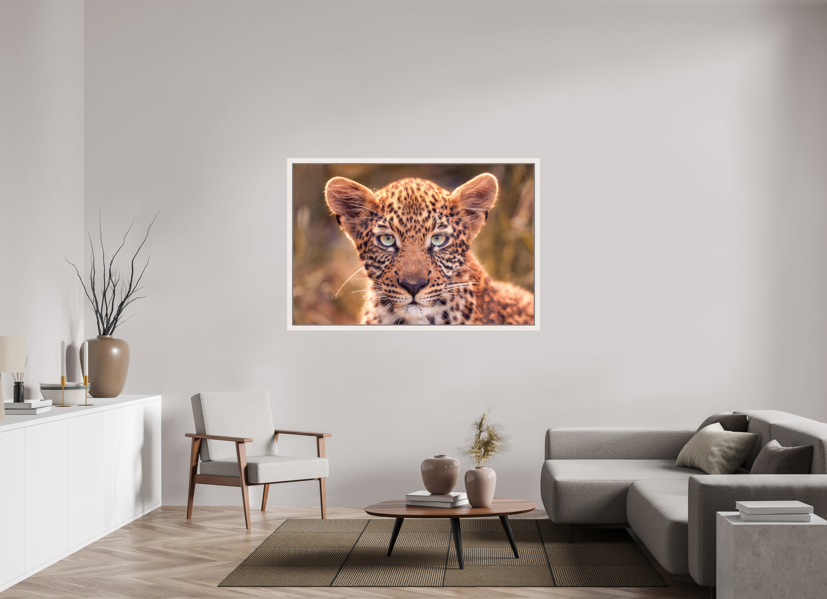 60 x 40″, Exhibition Maple White Floater Frame SEEN