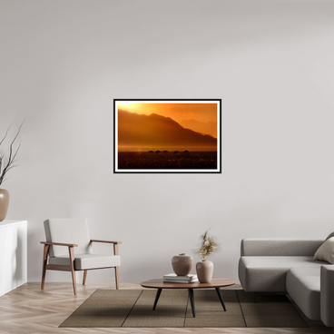 45 x 30″, L+XL Black Frame + Border PROCESSION OF LIGHT