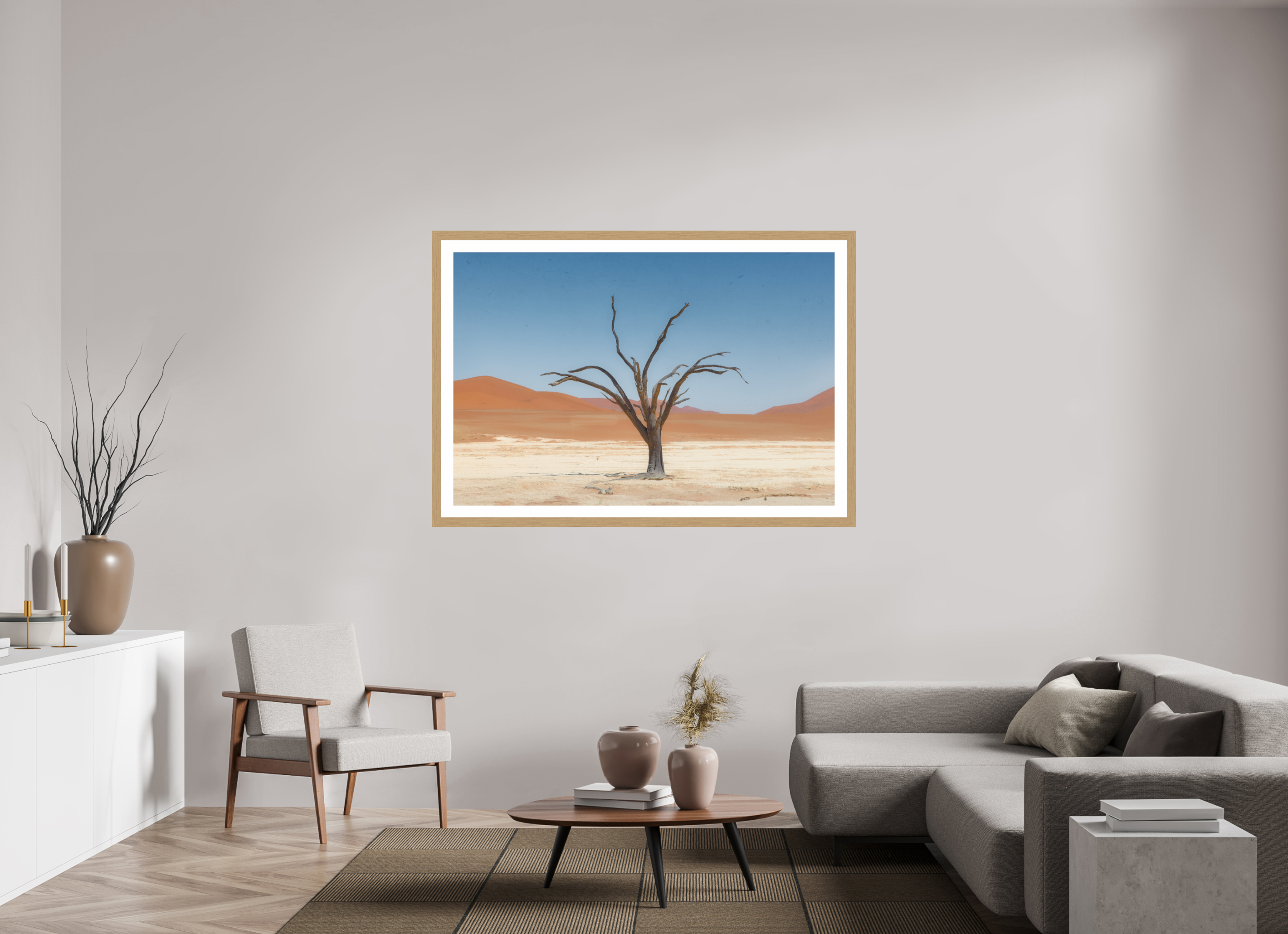 60 x 40″, Exhibition Oak Frame + Border TO BE