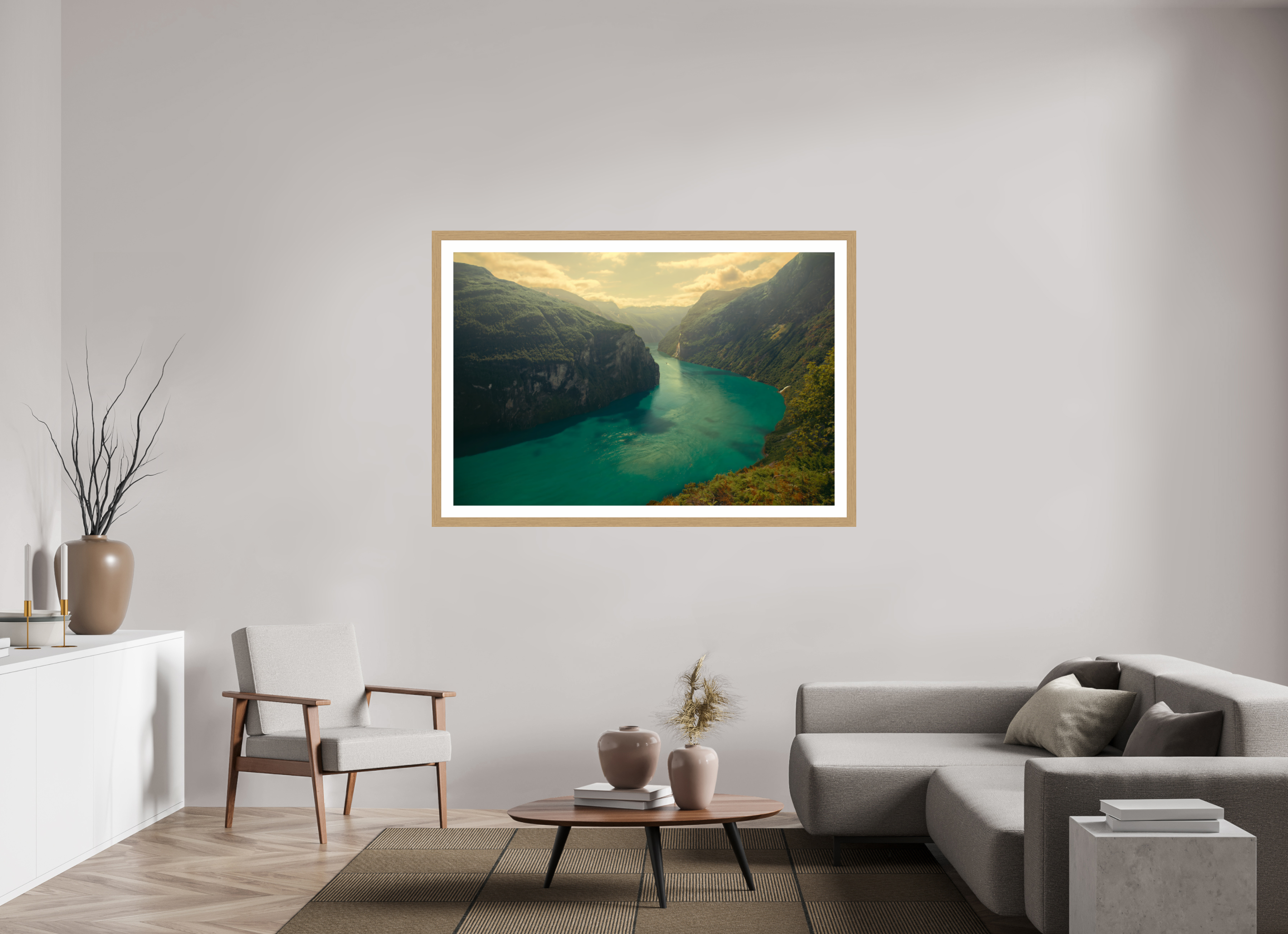 60 x 40″, Exhibition Oak Frame + Border LIFEBLOOD