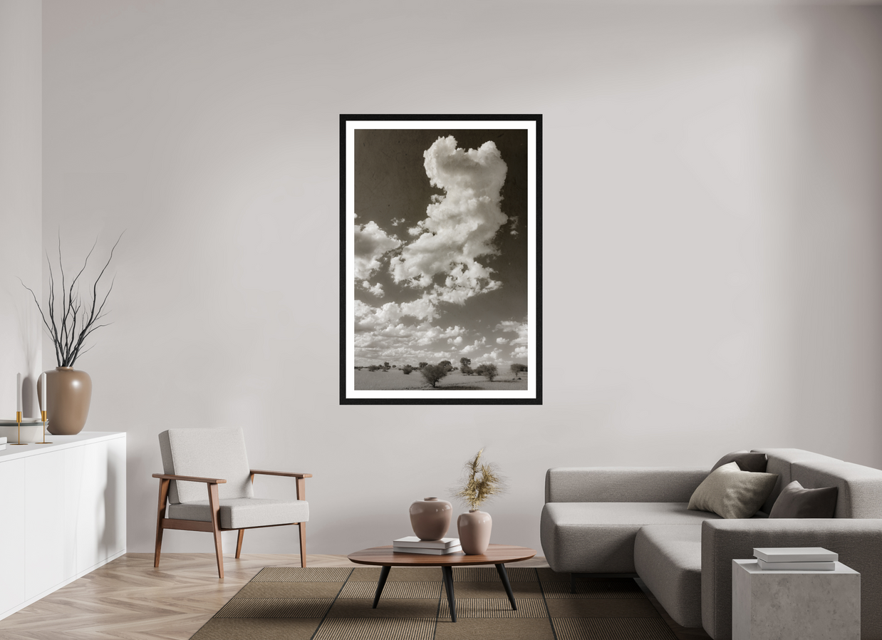 40 x 60″, Exhibition Black Frame + Border SKY THOUGHTS