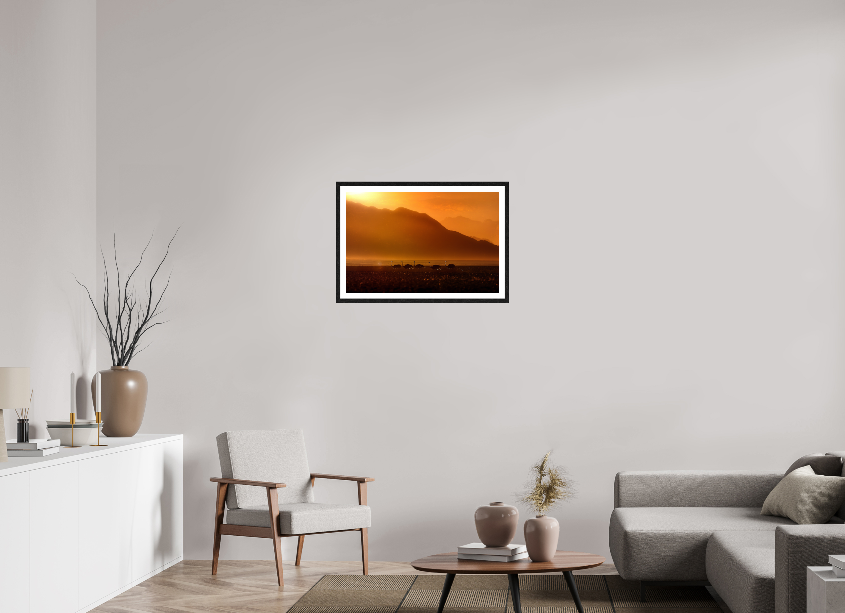 30 x 20″, L+XL Black Frame + Border PROCESSION OF LIGHT