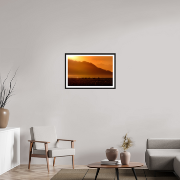 30 x 20″, L+XL Black Frame + Border PROCESSION OF LIGHT