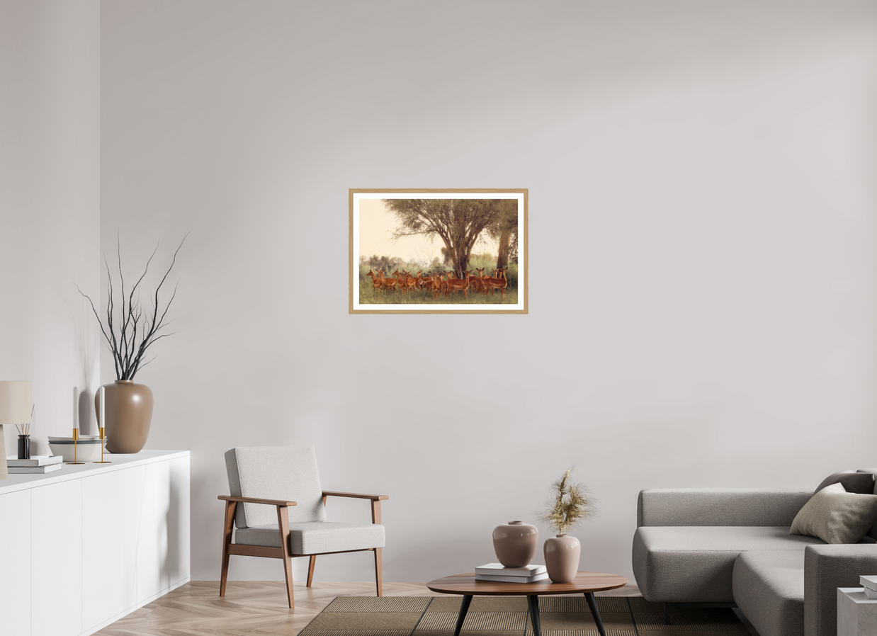 30 x 20″, L+XL Oak Frame + Border THE FIELD FEELS