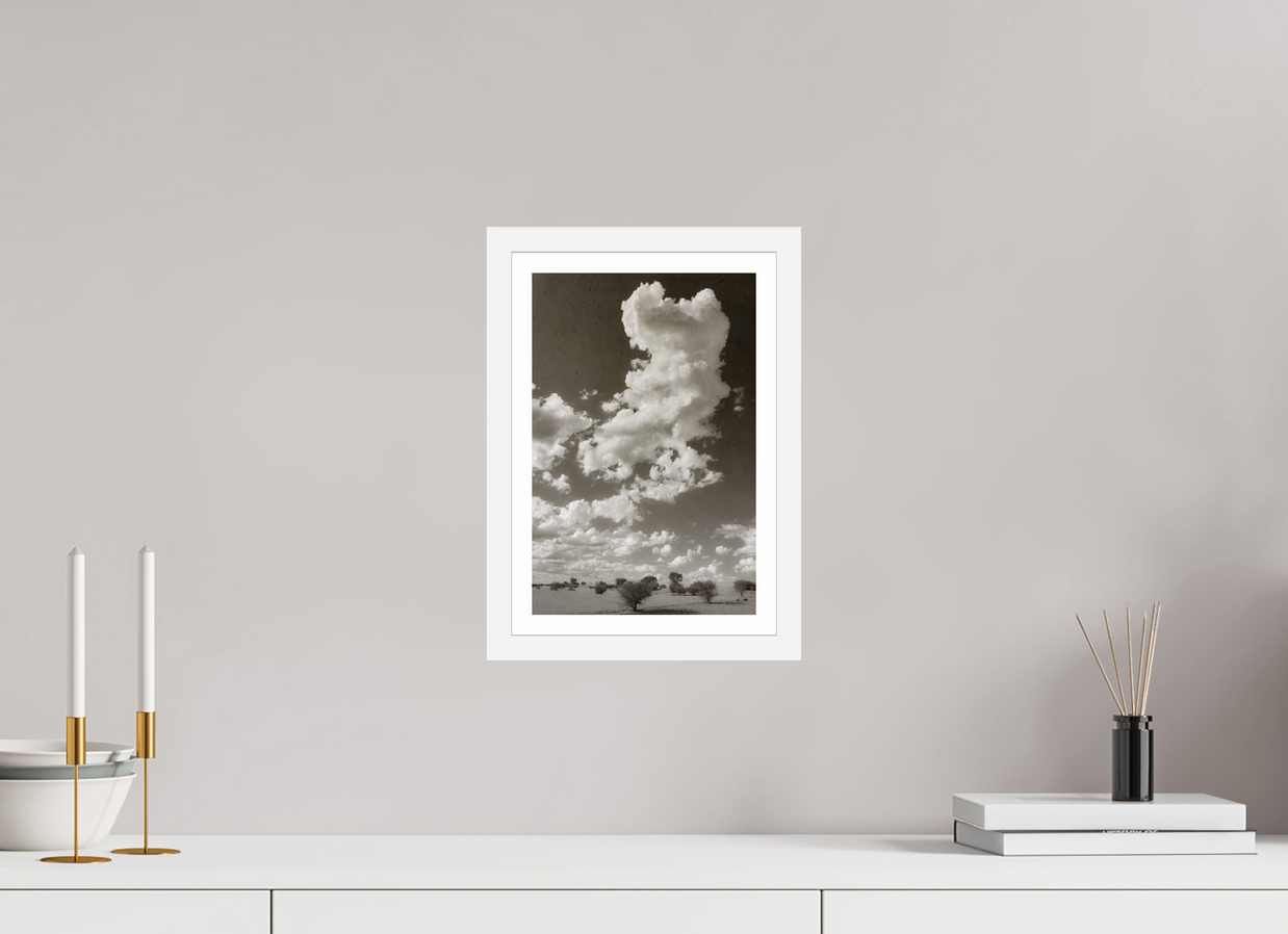 8 x 12″, S+M White Frame + Border SKY THOUGHTS