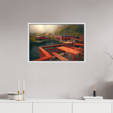 30 x 20″, L+XL White Floater Frame TABLE FOR TWO