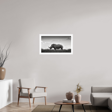 32 x 18″, L+XL White Frame + Border ANCIENT GRAVITY