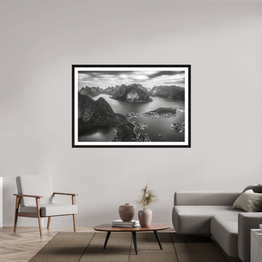 60 x 40″, Exhibition Black Frame + Border THE LONG WAY DOWN