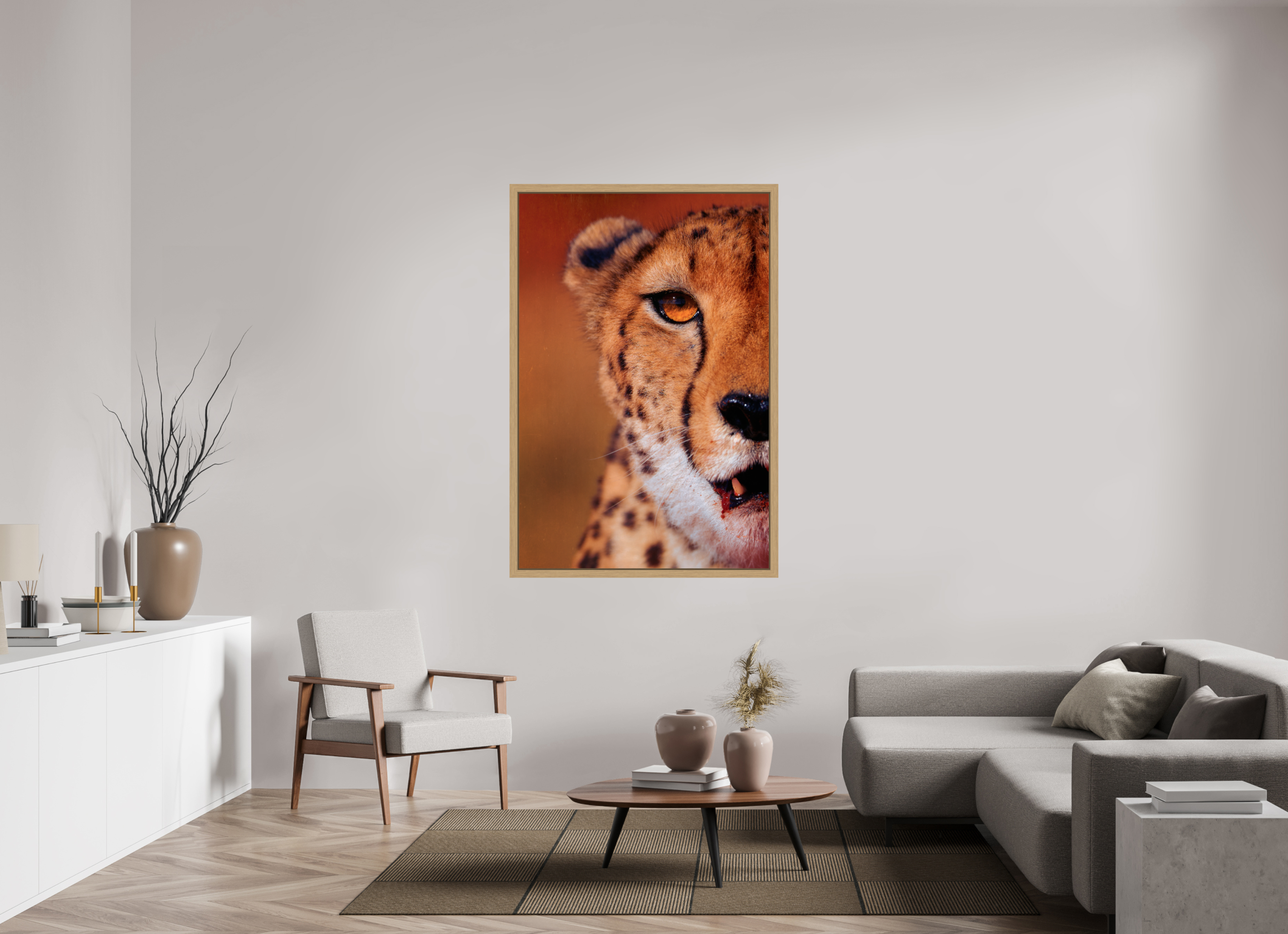 40 x 60″, Exhibition Oak Floater Frame AS IT IS