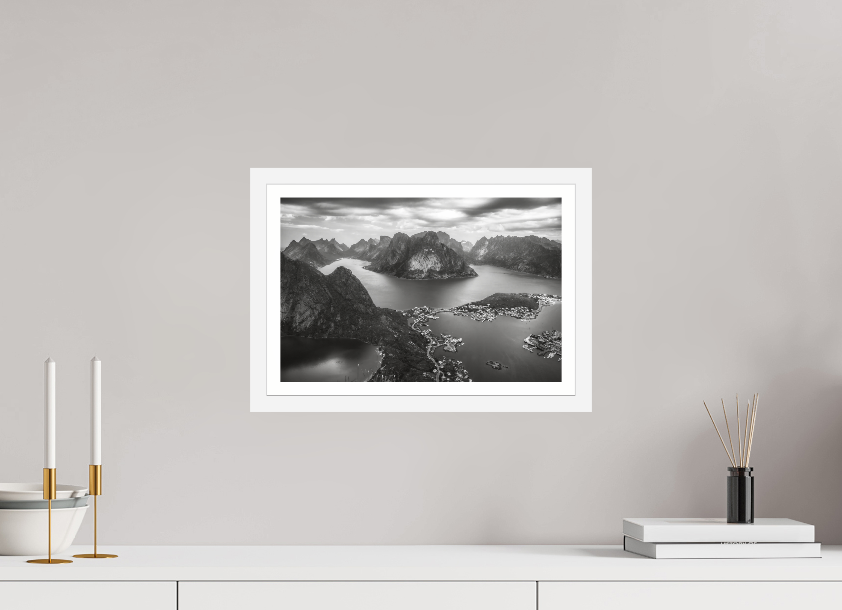 15 x 10″, S+M White Frame + Border THE LONG WAY DOWN