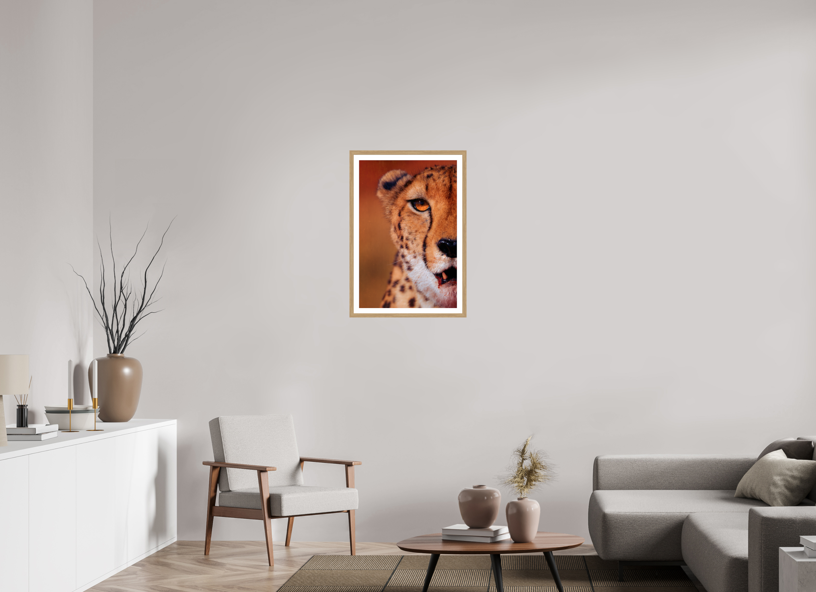 20 x 30″, L+XL Oak Frame + Border AS IT IS