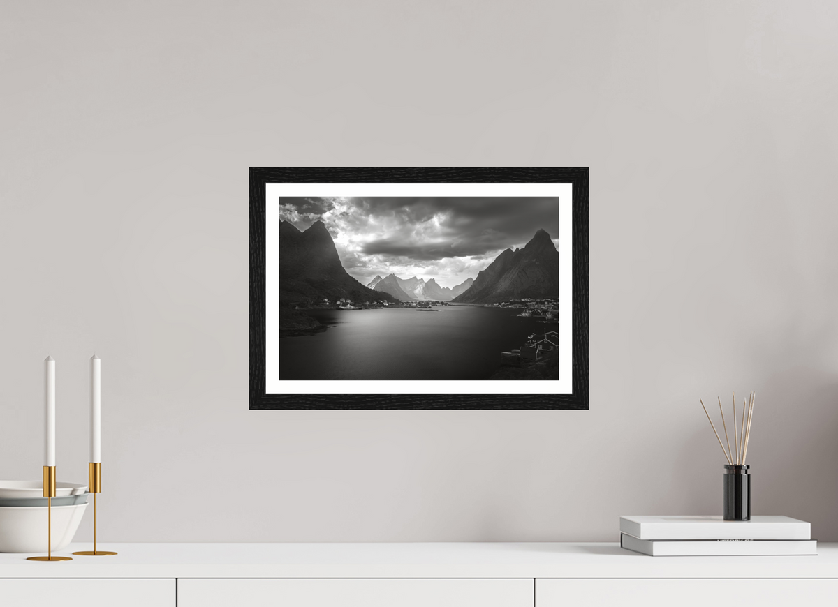 15 x 10″, S+M Black Frame + border A REASONABLE PLACE TO SETTLE