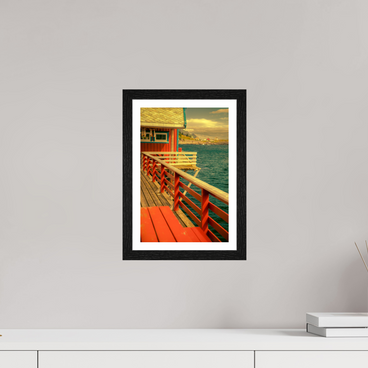 8 x 12″, S+M Black Frame + border GONE FISHING