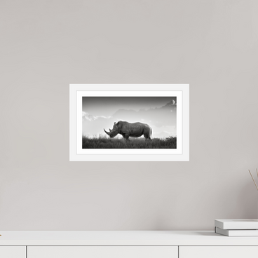 12 x 6.8″, S+M White Frame + Border ANCIENT GRAVITY
