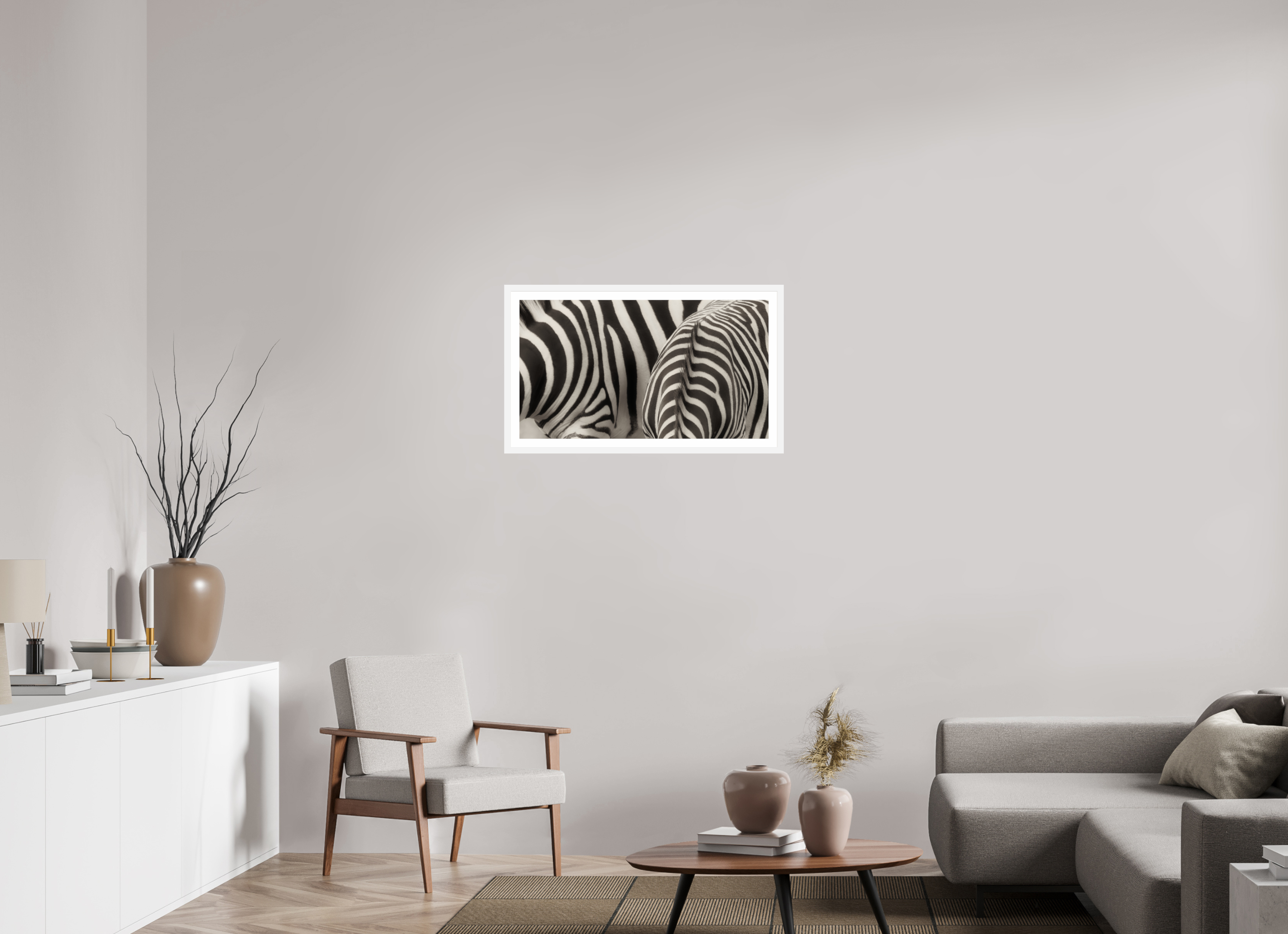 32 x 18″, L+XL White Frame + Border NOT THE SAME