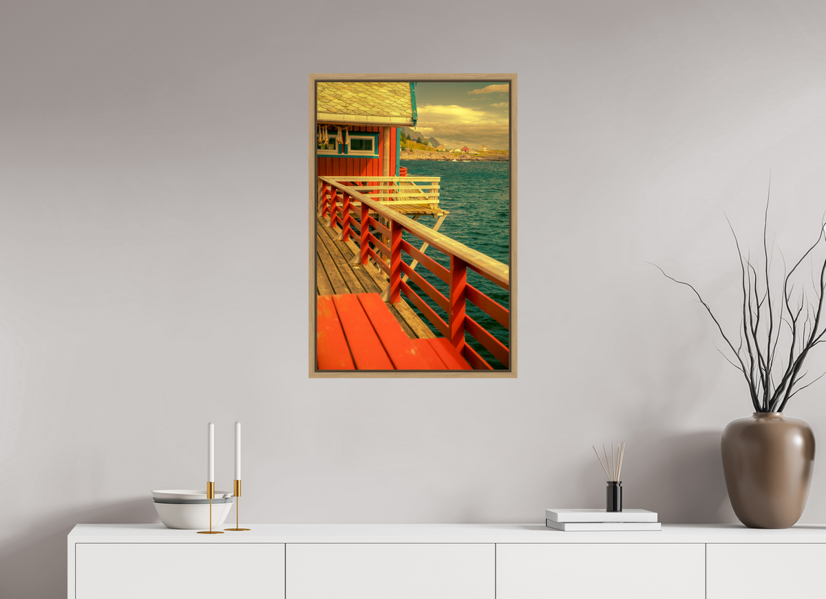 20 x 30″, L+XL Oak Floater Frame GONE FISHING