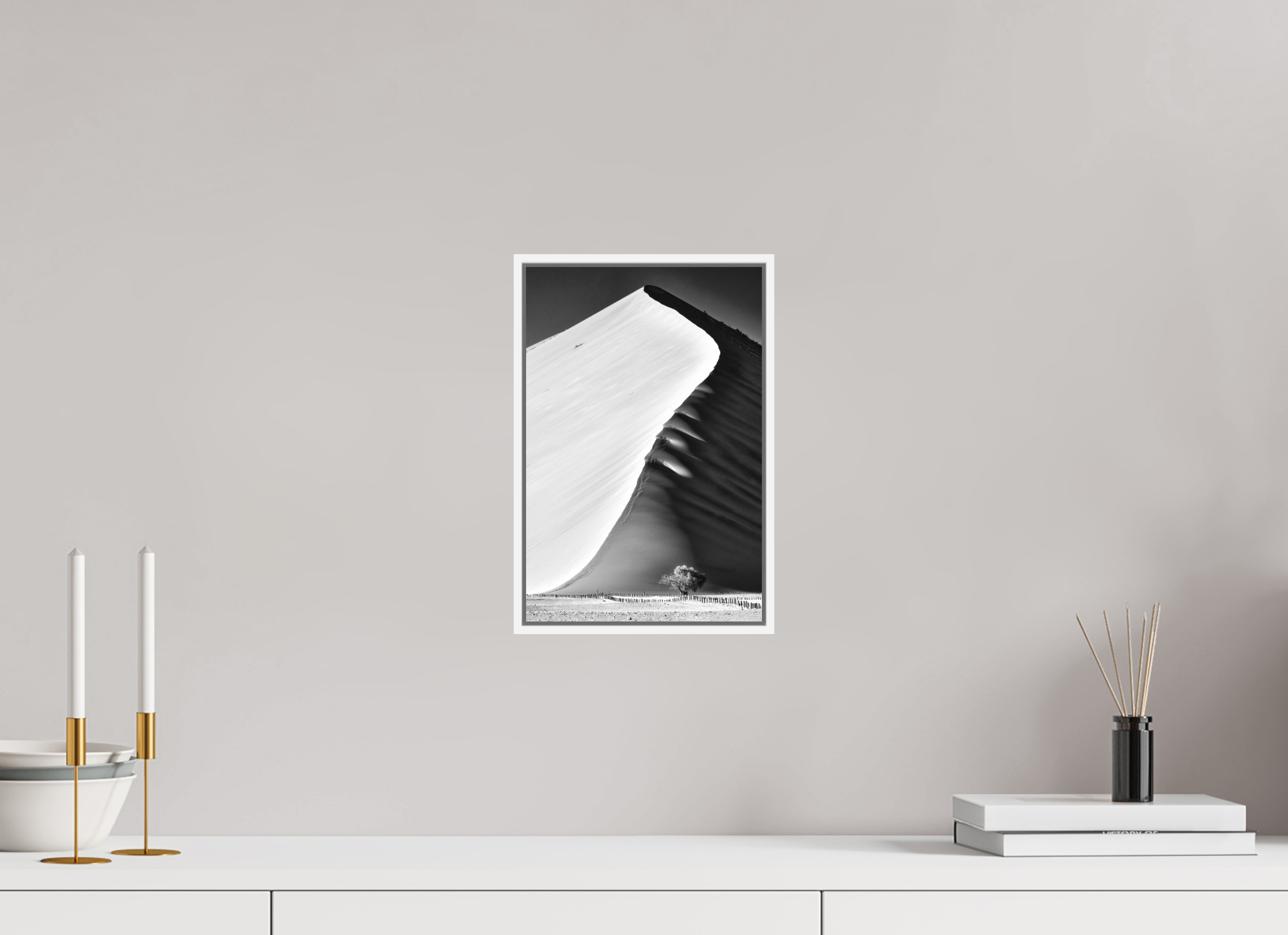 8 x 12″, S+M White Floater Frame The Edge