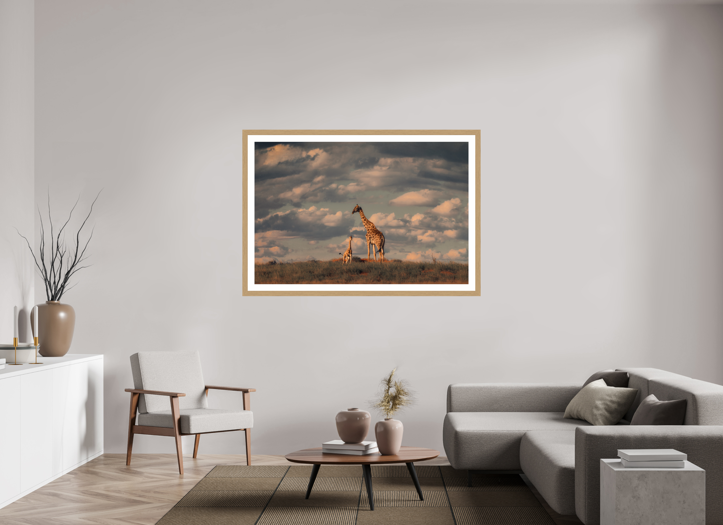 60 x 40″, Exhibition Oak Frame + Border LINEAGE