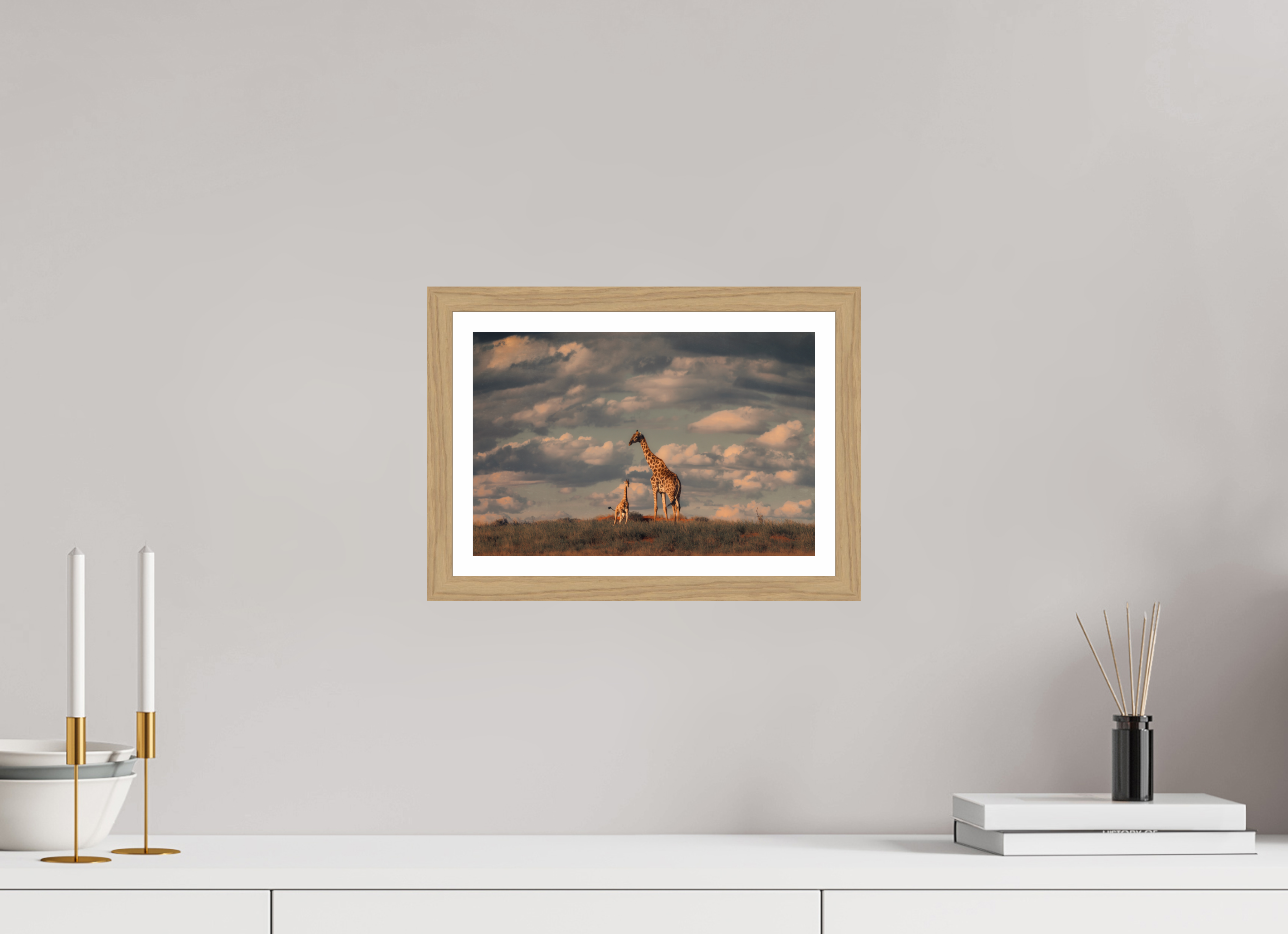 12 x 8″, S+M Oak Frame + Border LINEAGE