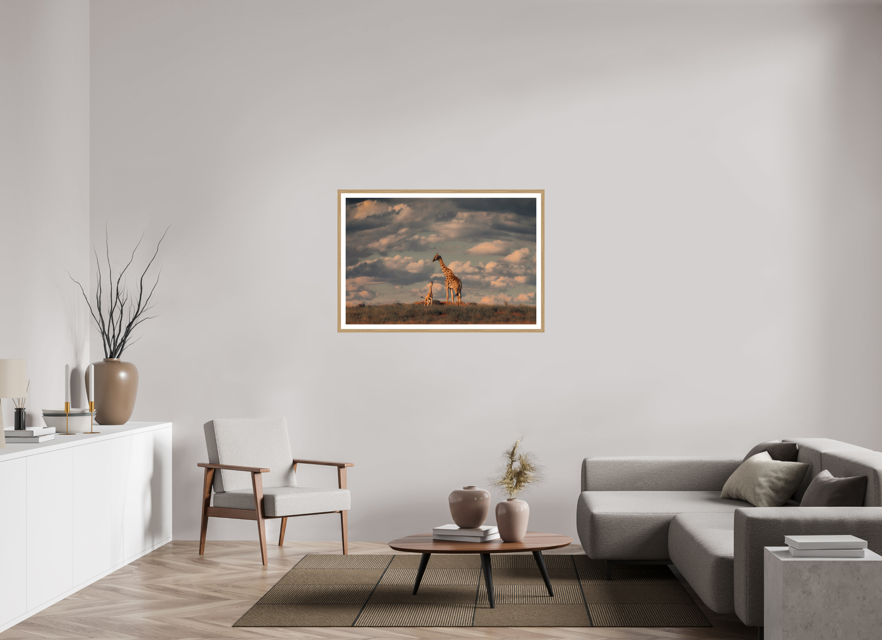 45 x 30″, L+XL Oak Frame + Border LINEAGE