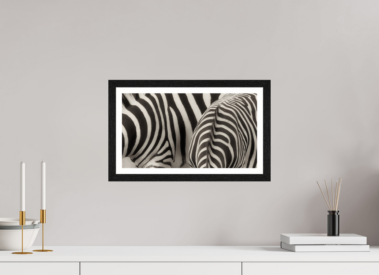 16 x 9″, S+M Black Frame + border NOT THE SAME
