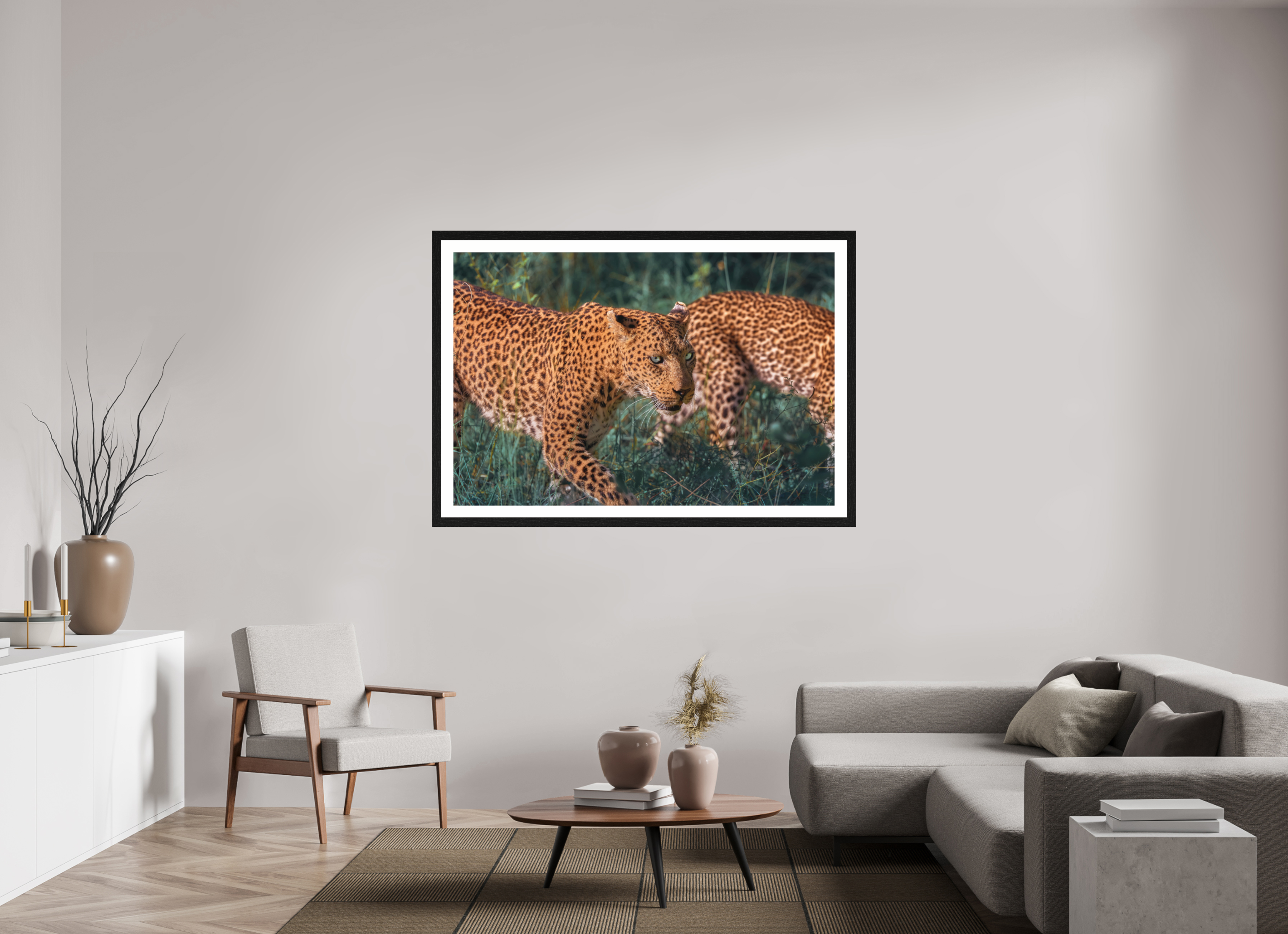 60 x 40″, Exhibition Black Frame + Border UNTAMED OPULENCE