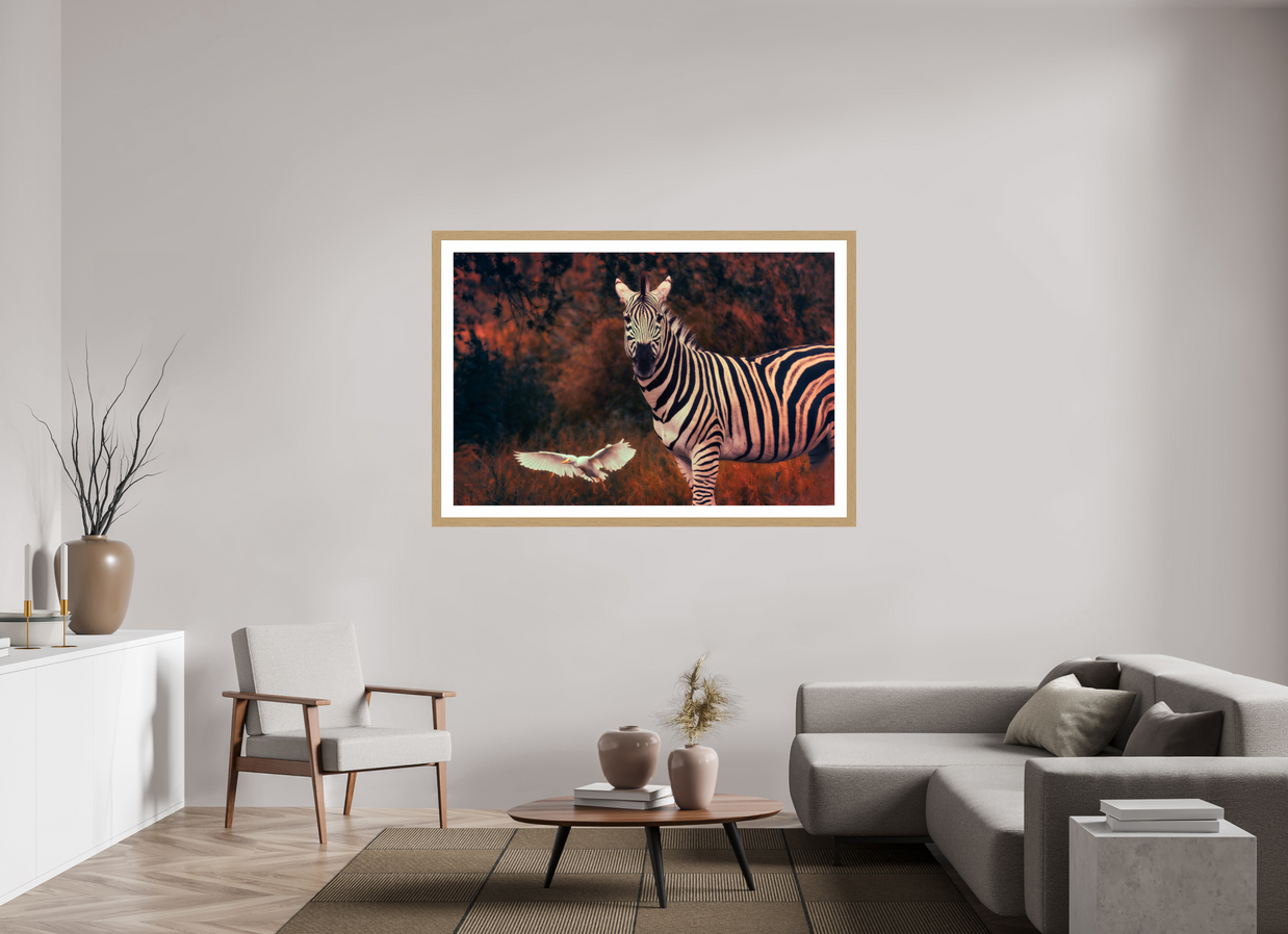 60 x 40″, Exhibition Oak Frame + Border PASSING THROUGH
