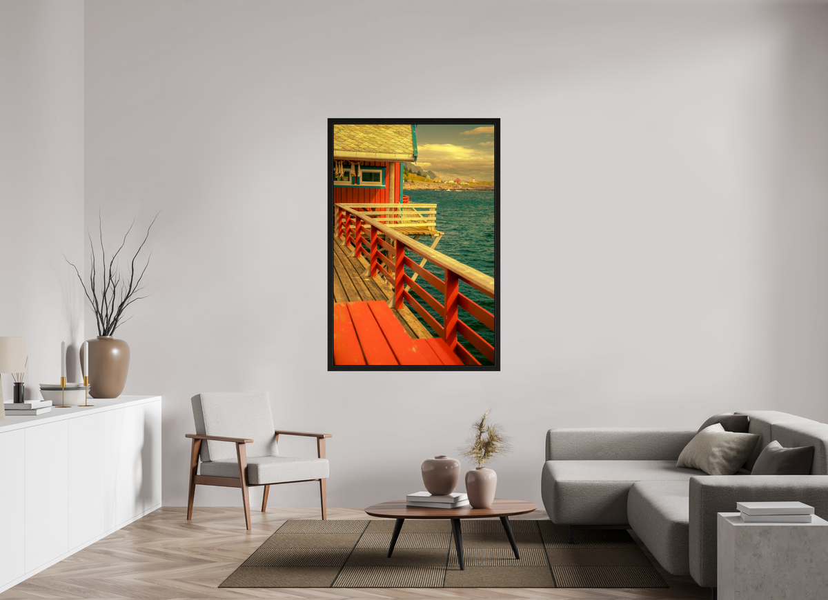 40 x 60″, Exhibition Black Floater Frame GONE FISHING