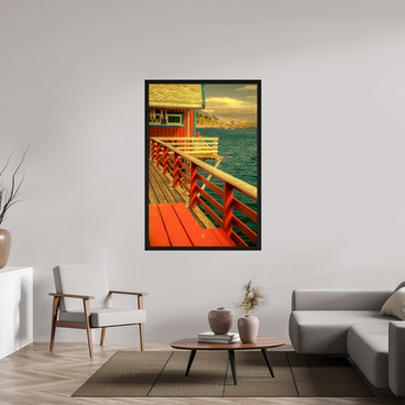 40 x 60″, Exhibition Black Floater Frame GONE FISHING