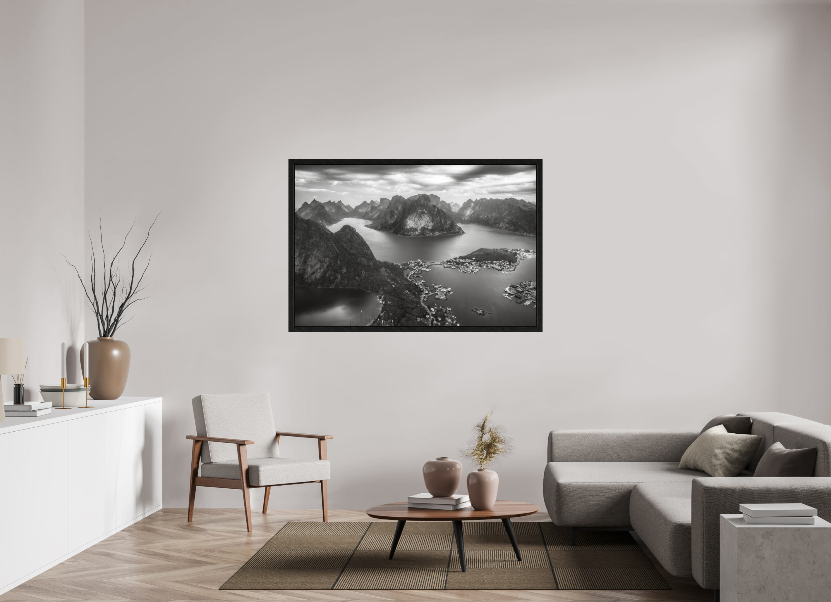 60 x 40″, Exhibition Black Floater Frame THE LONG WAY DOWN