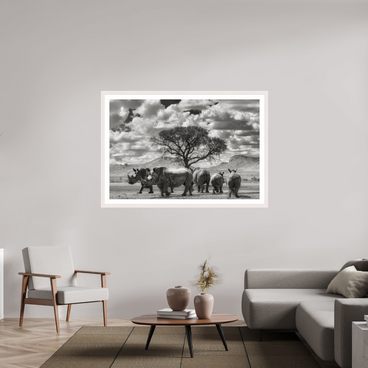 60 x 40″, Exhibition White Maple Frame + Border PERFECTLY STILL