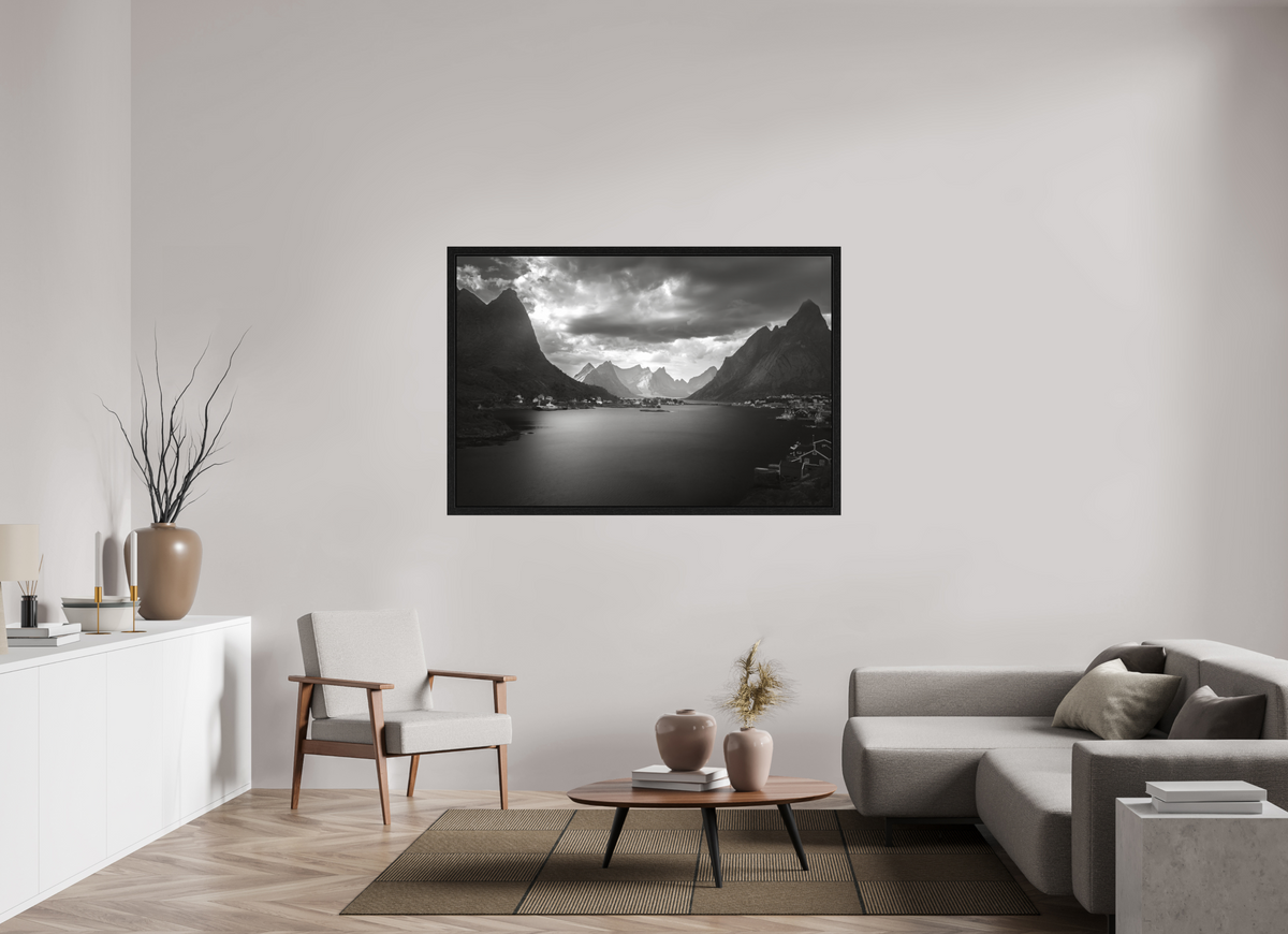 60 x 40″, Exhibition Black Floater Frame A REASONABLE PLACE TO SETTLE