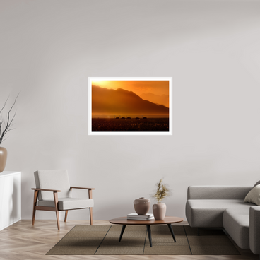 45 x 30″, L+XL White Frame + Border PROCESSION OF LIGHT