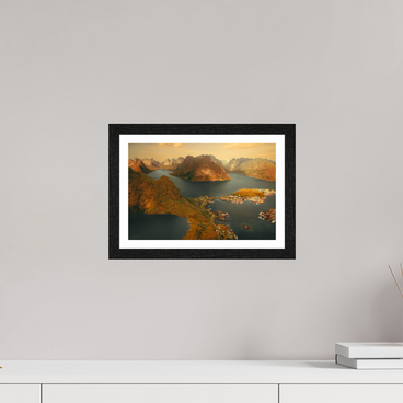 12 x 8″, S+M Black Frame + border VIEW FROM THE GODS