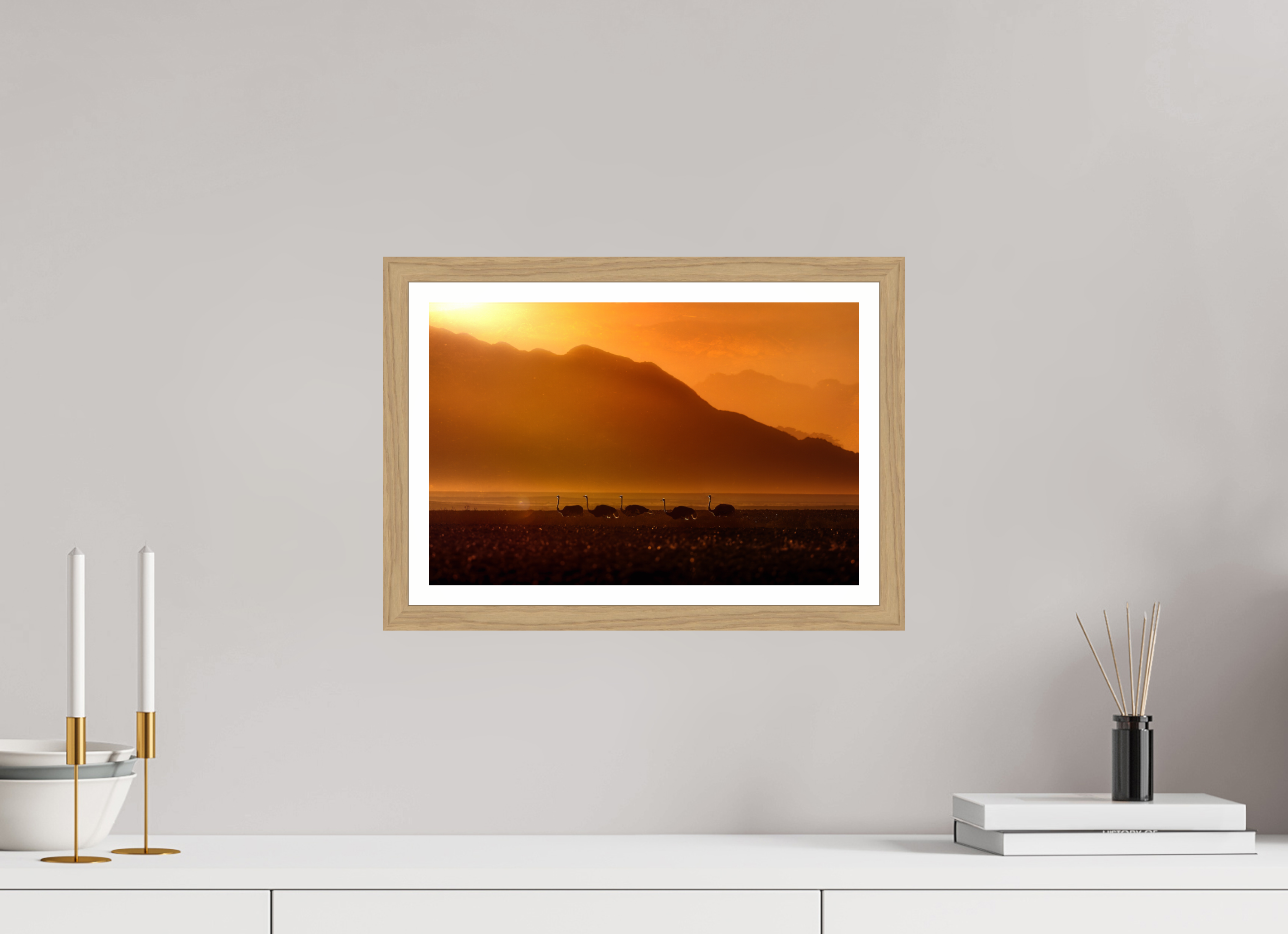 15 x 10″, S+M Oak Frame + Border PROCESSION OF LIGHT