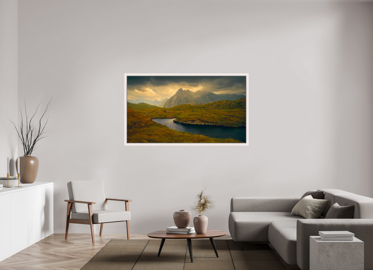 64 x 36″, Exhibition Maple White Floater Frame COME THIS WAY