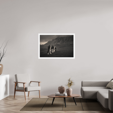45 x 30″, L+XL White Frame + Border Unbothered