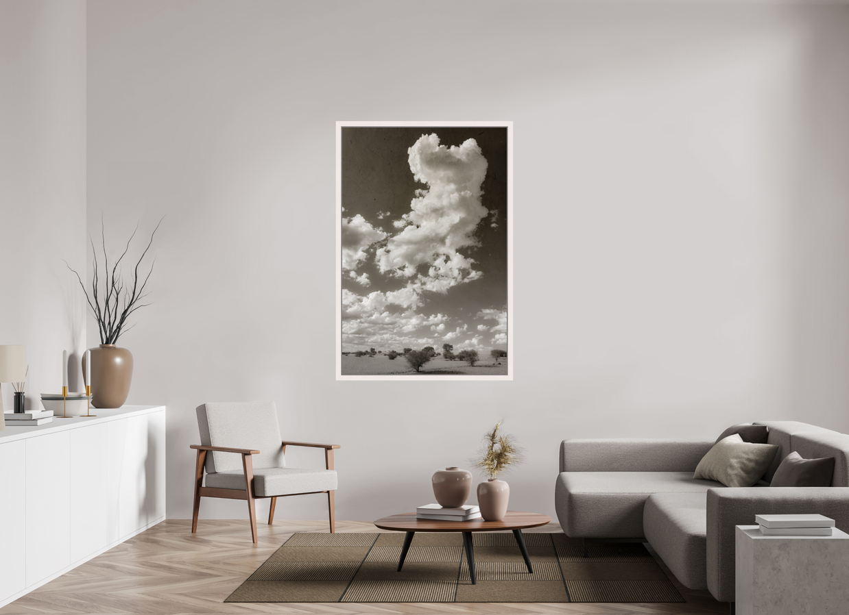 40 x 60″, Exhibition Maple White Floater Frame SKY THOUGHTS