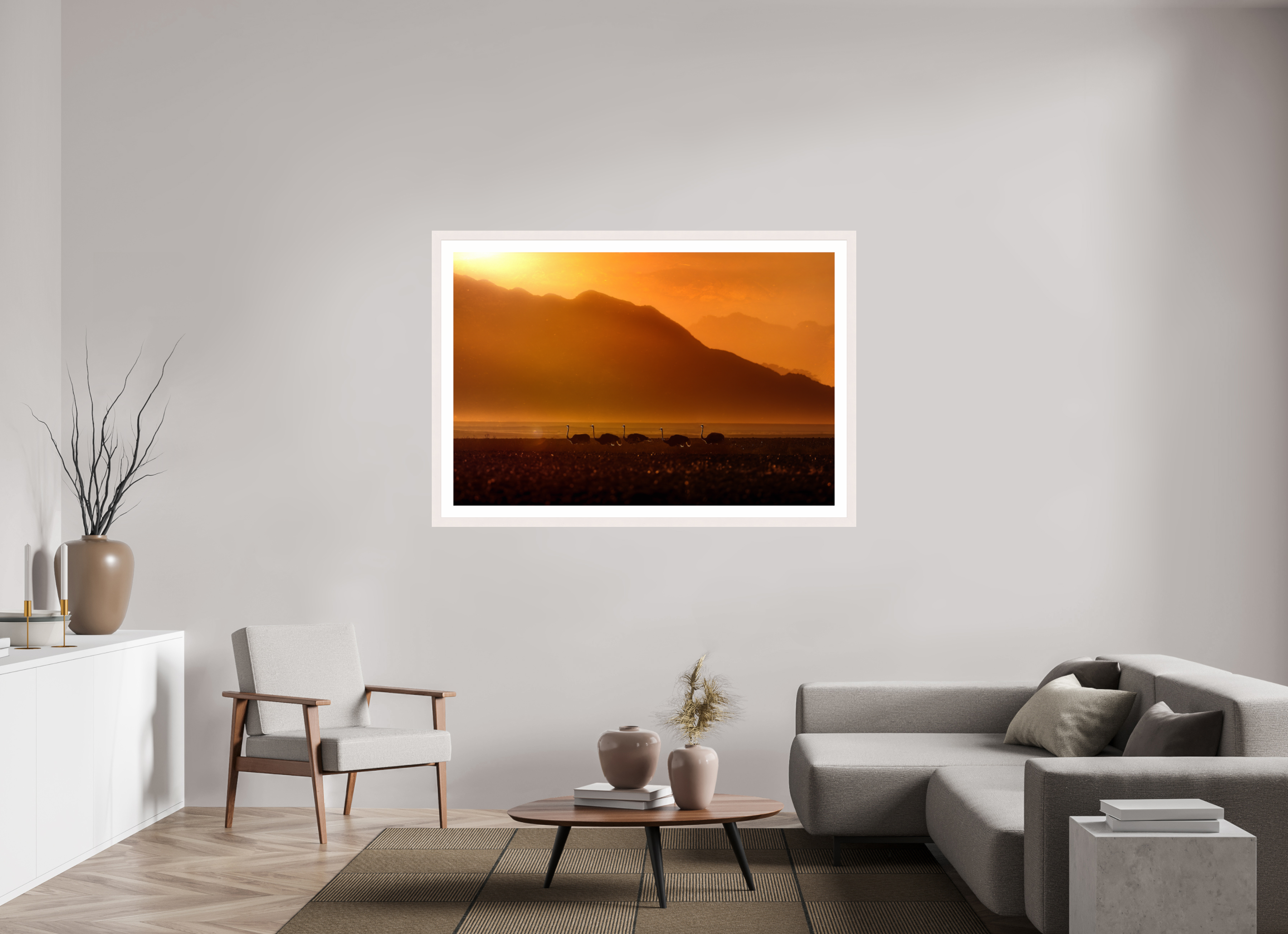 60 x 40″, Exhibition White Maple Frame + Border PROCESSION OF LIGHT