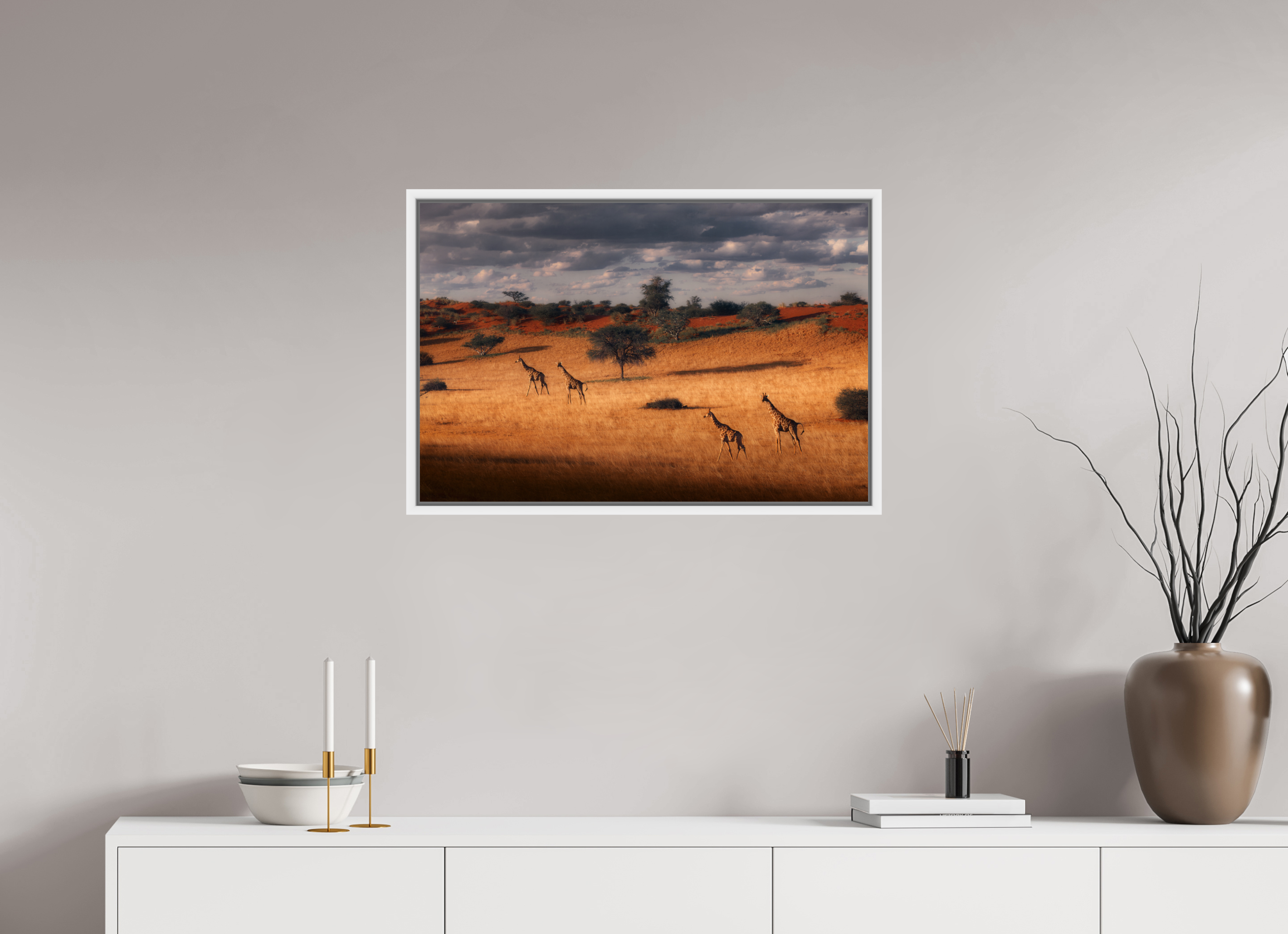 30 x 20″, L+XL White Floater Frame Symphony of Silence