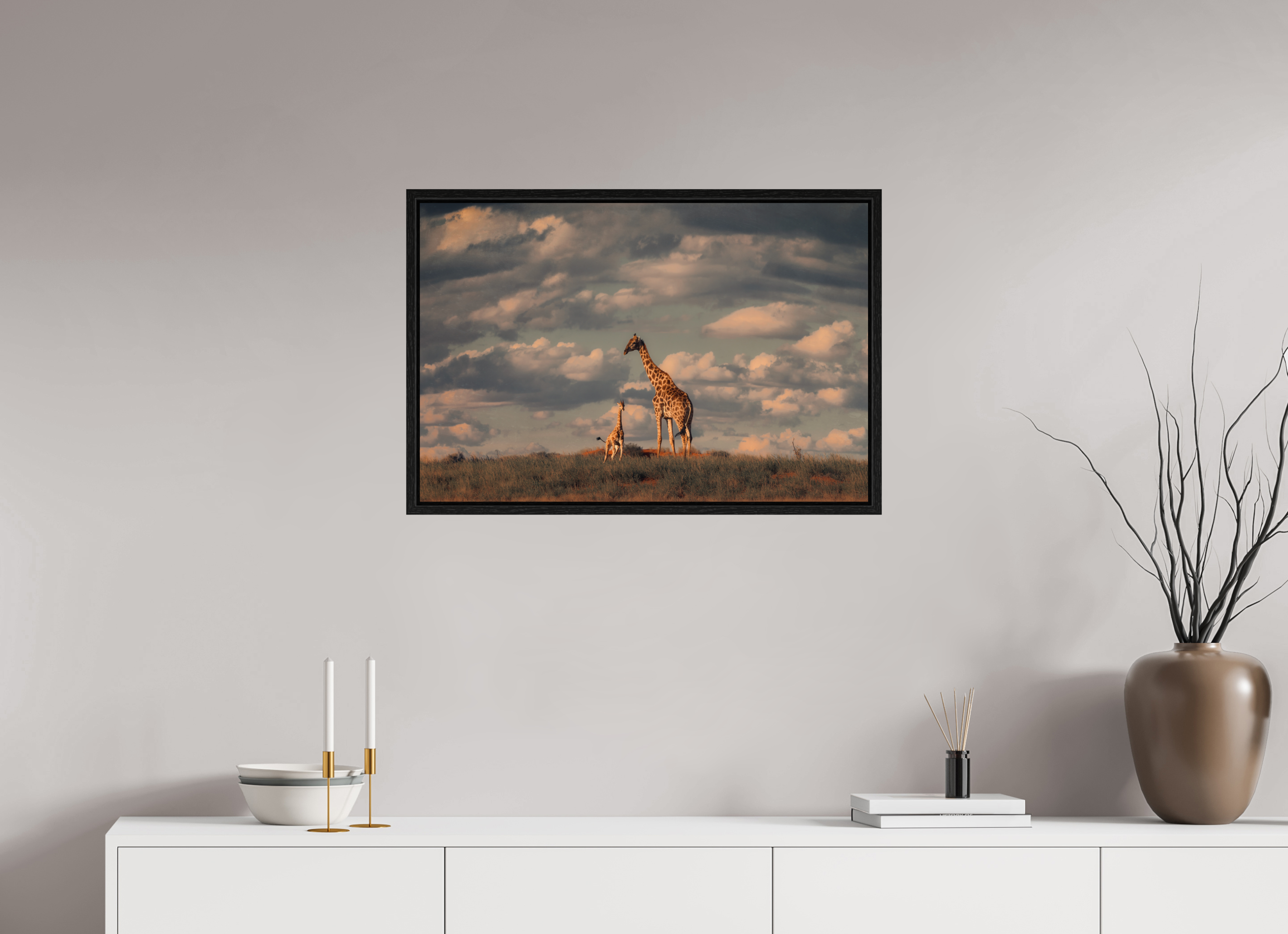 30 x 20″, L+XL Black Floater Frame Lineage