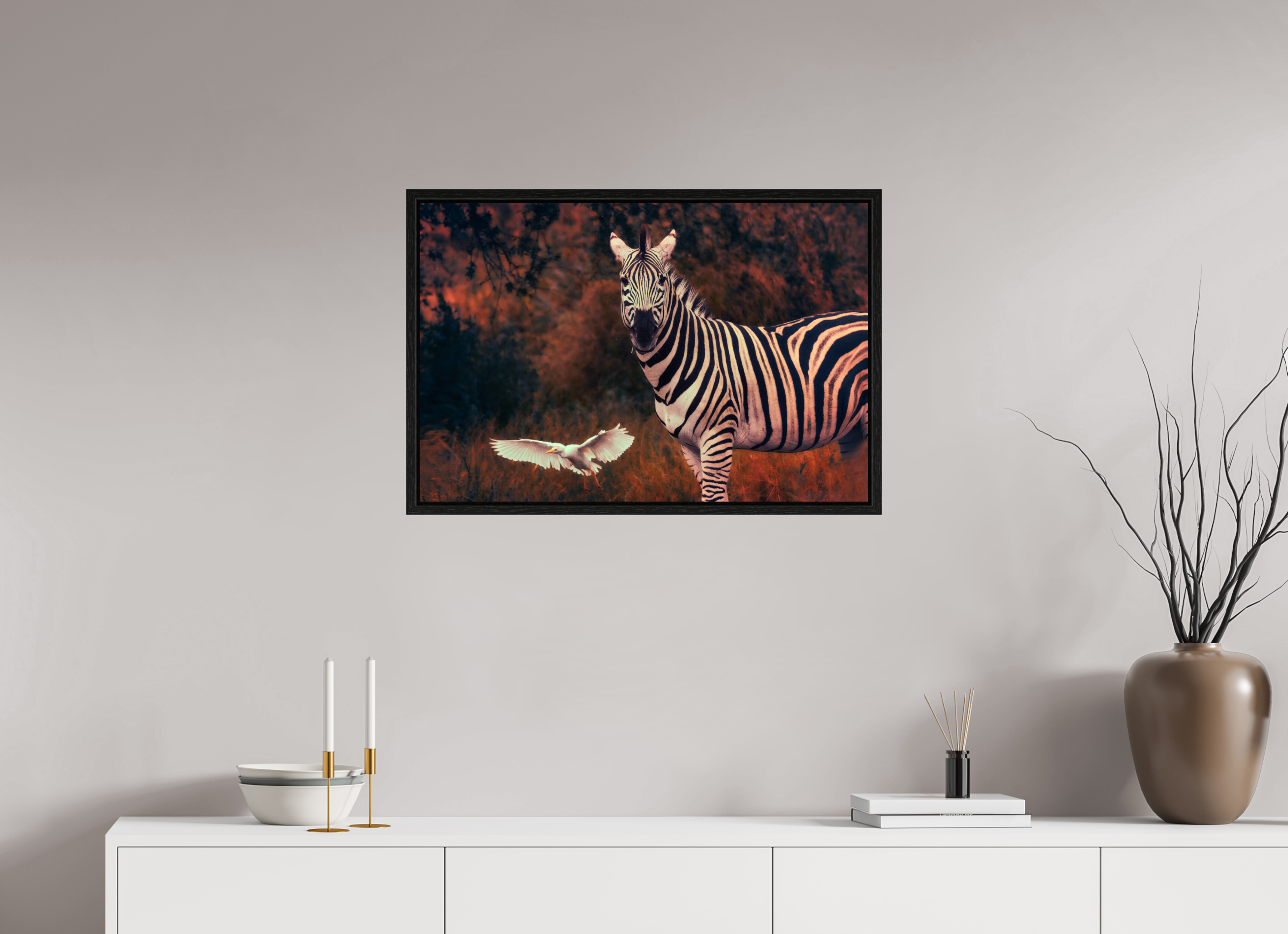 30 x 20″, L+XL Black Floater Frame Passing Through
