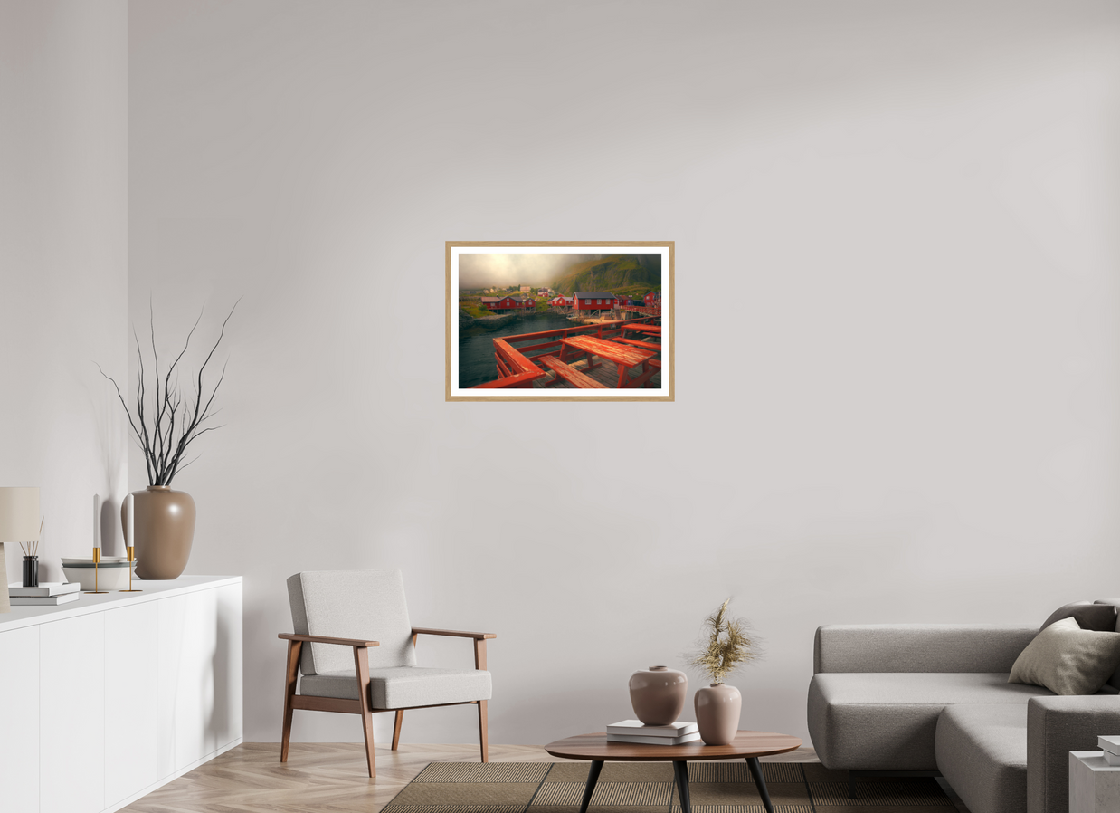 30 x 20″, L+XL Oak Frame + Border TABLE FOR TWO