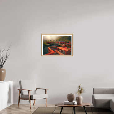 30 x 20″, L+XL Oak Frame + Border TABLE FOR TWO