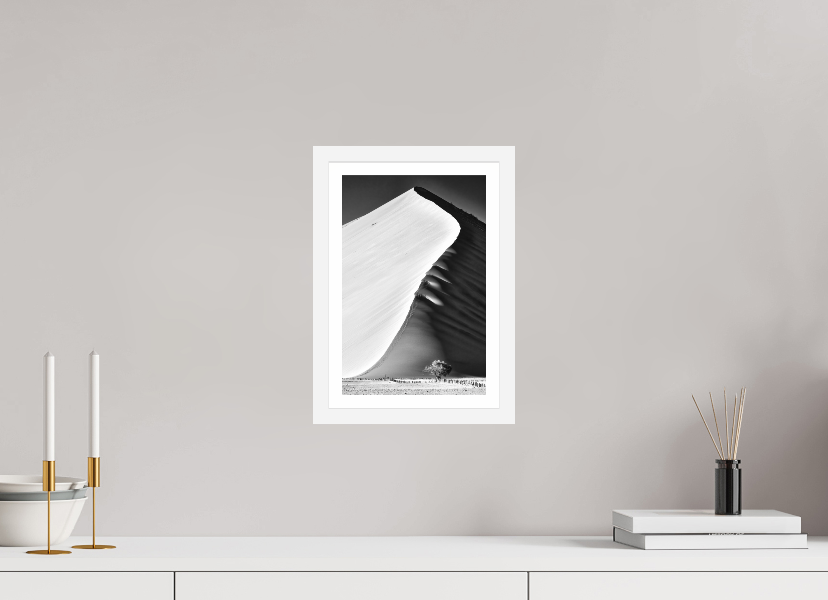 8 x 12″, S+M White Frame + Border THE EDGE